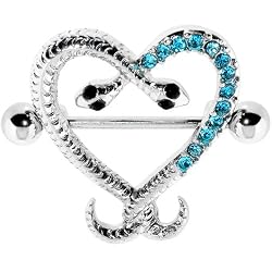 Aqua Gem Heart Snake Embrace Nipple Shield
