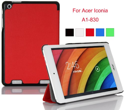 VSTN ® Acer Iconia A1-830 ultra-thin Smart Cover Case, Only fit Acer Iconia A1-830 (For Acer Iconia A1-830, Red)