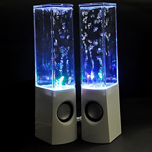 SUNYEE Colorful LED Fountain Dancing Water Mini Speakers for iPhone 4s 5 6 6S 6plus iPod iTouch Samsung S2 S3 S4 S5 S6 S7 Note3,note4 MP3 /Mobile Phones/Computer, All 3.5mm Audio Player (White)