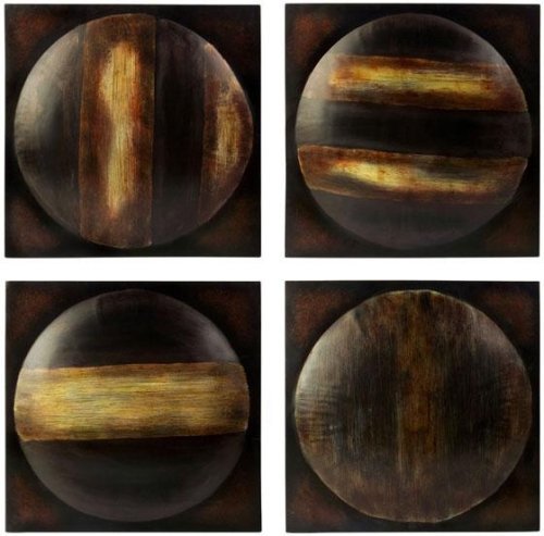 Set Of Four Ghana Wall Art 16 Square Brown Multi