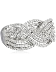 Sterling Silver Diamond Twist Ring (1/2 cttw, I-J Color, I2-I3 Clarity), Size 7