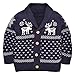 SANMIO Toddler Baby Boys Girls Deer Christmas Cardigan Sweater Button-up Cotton Coat Navy
