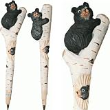 Black Bear Pen, 3-pc Set (Carved of Natural Wood)