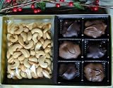 Holiday Chocolate Turtle Candies and Cashew Nuts Gift Box