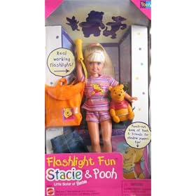 Click here to buy Barbie STACIE Flashlight Fun Stacie and Pooh (1997) by Flashlight Fun Stacie Doll & Pooh, Little Sister of Barbie Doll.