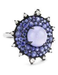 Nam Cho "Bulls Eye" Cocktail Ring with Electric Blue Sapphires in 18k, Size 7