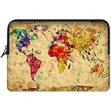 Stylish Vintage retro World Map Apple Macbook, Macbook Air 11 inch Laptop Sleeve Case Bags (Two Sides)