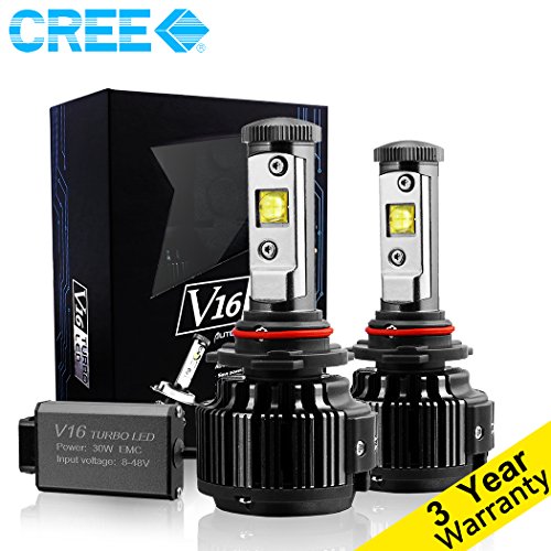 CougarMotor LED Headlight Bulbs All-in-One Conversion Kit – H11 (H8, H9) -7,200Lm 60W 6000K Cool White CREE – 3 Year Warranty