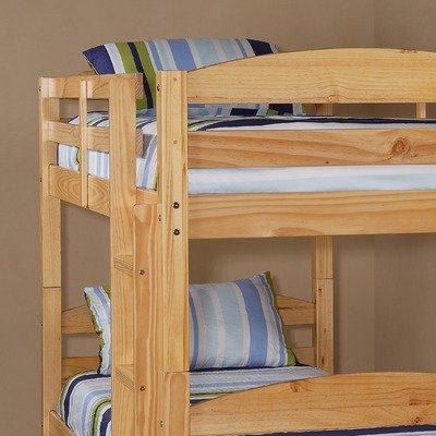 WE Furniture Twin over Twin Solid Wood Bunk Bed, Natural