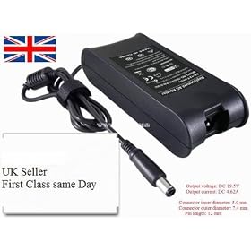 DELL INSPIRON 1545 LAPTOP CHARGER PA-12 AC ADAPTER 19.5V 3.34A 65W MAINS BATTERY POWER SUPPLY UNIT INCLUDES POWER CORD C7 CABLE MAINS FIGURE 8 2 3 PRONG UK PLUG LEAD