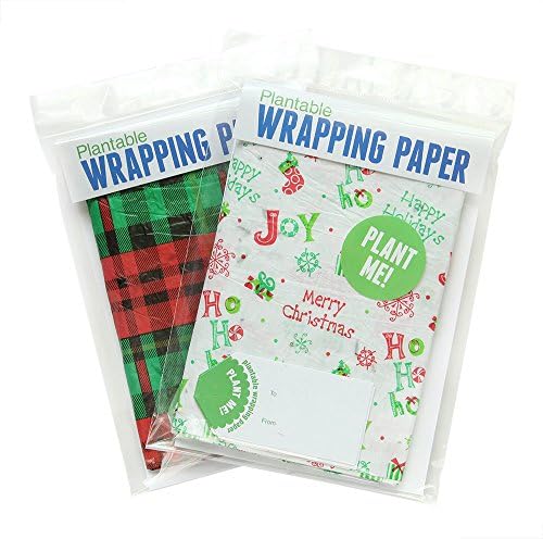 Blooming Plantables Wrapping Paper Presently Plaid &amp; Happy Holidays
