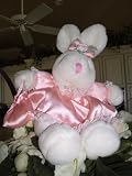 Easter Rabbit. Bunny with Dress and Matching Purse and Bow on Head.
Polyester Fiber.