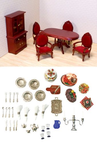 Childrens Toyshop  Toys : Dining Room Furniture and Accessory Set 1:12 Scale by Melissa and Doug
