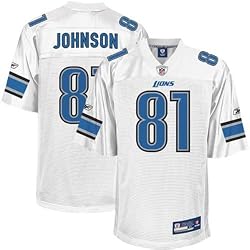 Calvin Johnson Jersey: Reebok White Replica #81 Detroit Lions Jersey