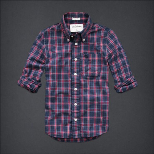 abercrombie アバクロンビー GUYS 長袖シャツ [ネイビー/チェック柄] 並行輸入品