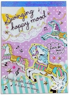 Kawaii Stationery Memo Pad Book ~ Swinging Happy Mood