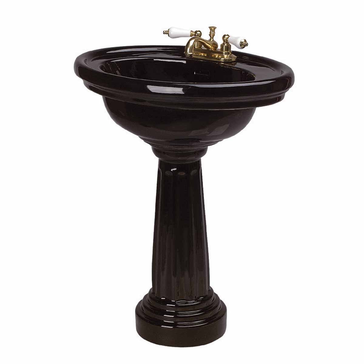 Pedestal Sink Black Vitreous China "Philadelphia" Medium Scratch And