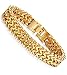 FIBO STEEL Stainless Steel 12MM Two-Strand Wheat Chain Bracelet for Men Punk Biker Bracelet,9.1 inches Gold-Tone