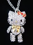 Sanrio Hello Kitty 3D Holiday Clear Rhinestone Necklace