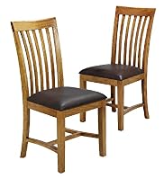 2 Malabar Leather Seat Dining Chairs