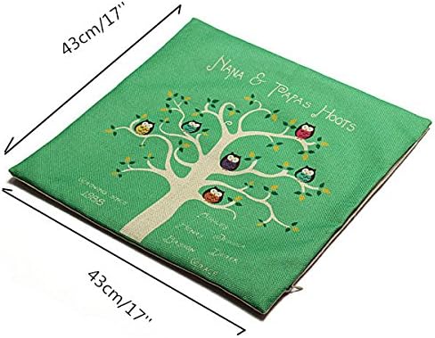 Linen Cute Owls Bird Tree Waist Pillowcase Square Throw Pillow Case Sofa Seat Cushion Cover Home Decor (style2)