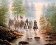 Civil War Grey Soldier On Horses Art Print Poster - 13x19