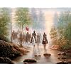 Civil War Grey Soldier On Horses Art Print Poster - 13x19