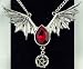 Bat Wing Gothic Vampire Necklace Red Heart Swarvoski
