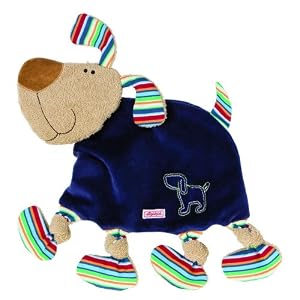 Sigikid Snuggly Dog All Blue With Rainbow Accents
