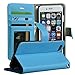 BUDDIBOX iPhone 6s Case, [Wrist Strap] Premium PU Leather Wallet Case with [Kickstand] Card Holder and ID Slot for Apple iPhone 6S / 6, (Sky Blue)