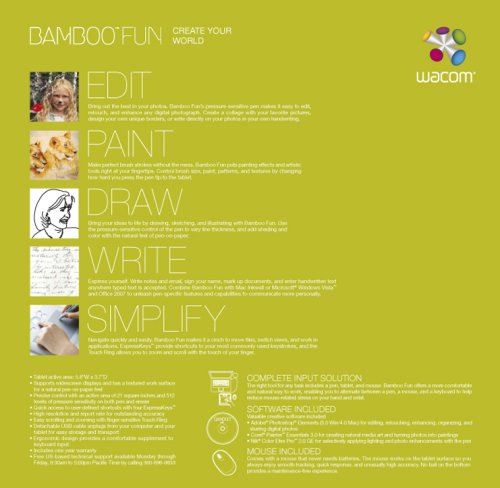 Bamboo Fun (Medium) Silver Tablet with Pen, Mouse & Graphics Software image