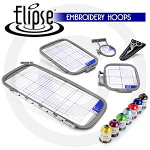 Elipse 4-Hoop Embroidery Package w/ Embroidery Thread and Scissors for Brother PE-700, PE700II, PE-750D, PE-770, PE-780D, Innovis 1000, Innovis 1200, Innovis 1250D, PC-6500, PC-8200, PC-8500 and Babylock Ellure, Emore and Esante Elipse 4-Hoop Embroidery Package w/ Embroidery Thread and Scissors for Brother PE-700, PE700II, PE-750D, PE-770, PE-780D, Innovis 1000, Innovis 1200, Innovis 1250D, PC-6500, PC-8200, PC-8500 and Babylock Ellure, Emore and Esante