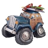 Cartoon Vintage Woody Car Surfing Money Bank