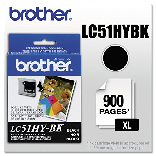 Brother LC51HYBK Black High Yield Ink Cartridge 900Pages