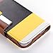 ATC Masione(TM) Apple iPhone 4/4S Credit Card Hard Shell Case Stand with Silicone Core + Screen Protector & Stylus (Wallet case Yellow+Black+Brown)