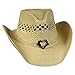 Saddleback Hats Natural Vented Straw Cowboy Hat w/Wood Heart Band Shapeable Cowgirl Western