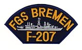 Aufnäher Bügelbild Aufbügler Iron on Patches Applikation FGS Bremen F-207 Fregatte
