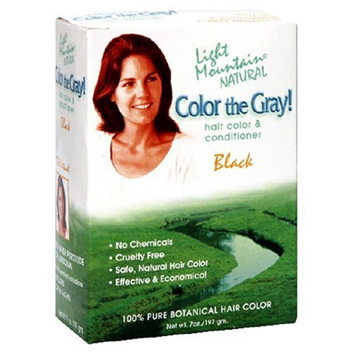 Light Mountain Natural Color The Gray! Hair Color & Conditioner, Black, 7 oz (197 g) (Pack of 2)