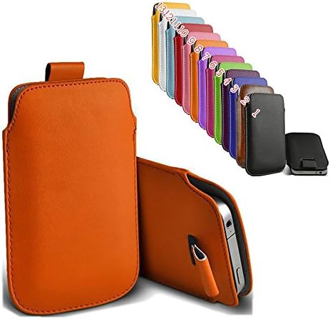 uFashion3C iPhone 6 Plus 5.5''PU Leather Sleeve Pouch Case with Pull Tab (Without Other Case) - 13 Colors- Retail Packaging (Orange)