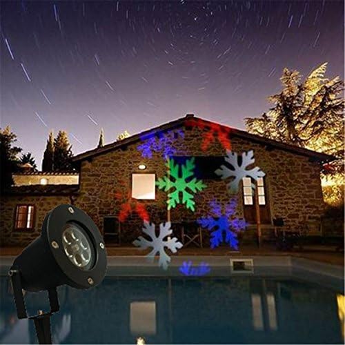 4W LED Waterproof Snowflakes Lamp Sparkling Spotlights Landscape Projector for Indoor &amp; Outdoor Stage Irradiation Christmas Wall Motion Decor (4-Colors)