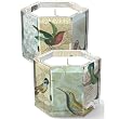 Hummingbird 6-Sided Hexagonal Transferware Glass Candle