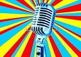 Wallmonkeys Peel and Stick Wall Decals - Disco Mic - Removable Graphic