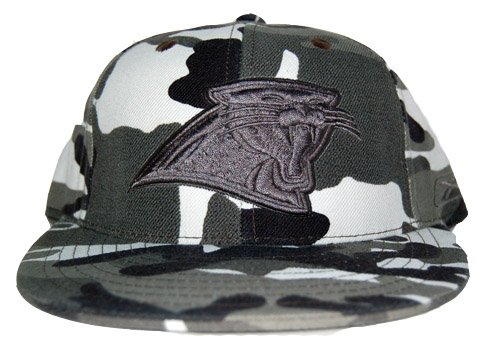 New Reebok Carolina Panthers Fitted NFL Hat - Grey Camo, 7 3/8