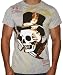 ED HARDY by Christian Audigier Mens Tattoo Skull Top Hat Smoking T-Shirt Tee Top Khaki