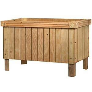 Amazon.com : 24" X 48" Raised Wood Planter Box : Elevated Wood Planter 