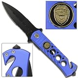 Police True Blue Spring Assisted Tactical Knife