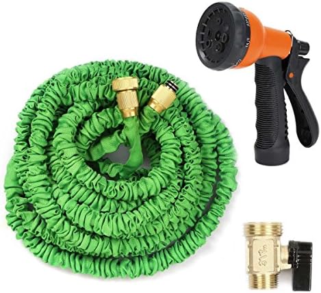 4 Stones 50 Feet Super Strong Garden Hose Flexible Expandable Hose Compatible with 3/4 inch Nozzle with Brass Connector - Double Latex Core - Ultra Strength Fabric (50ft)