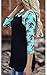 KufvWomens Prints Florals 3/4 Sleeve Crew Neck Top Tshirt (3XL, black)