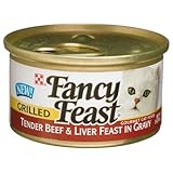 Fancy Feast Gourmet Cat Food, Grilled Tender Beef and Liver Feast in Gravy, 3-Ounce Cans (Pack of 24)