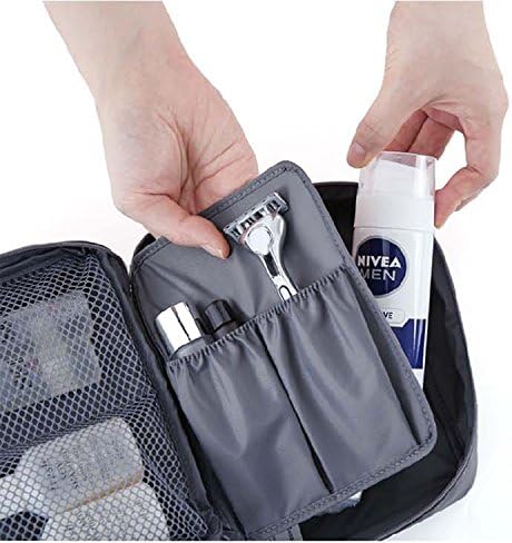 Pockettrip Clear Travel BAG Cosmetic Carry Case Toiletry with 1 Pc Pockettrip Luggage Tag (Gray)